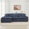 KWPZQEB 107.9" Modular Sofa, Upholstered L-Shaped Sofa with Double-Layered Cushions and Side Pockets, 3-Seater Fully Compressible Sofa for Living Room - 2 of 4