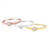 Tri-Color 14K Gold Plated Silver 1/6 Cttw Diamond Stacking Promise Ring Set - 3 of 4