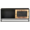 vidaXL TV Cabinet Black, Brown Rough Mango Wood, Iron, MDF Medium - 2 of 2