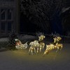 vidaXL Gold Reindeer and Sleigh Christmas Decoration - 100 LEDs, Indoor/Outdoor - All-Weather Mesh, Metal Frame - Multiple Lighting Effects - 2 of 4