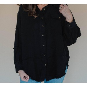 Women's Zara Gauze Button Down Top - Easel - 1 of 3