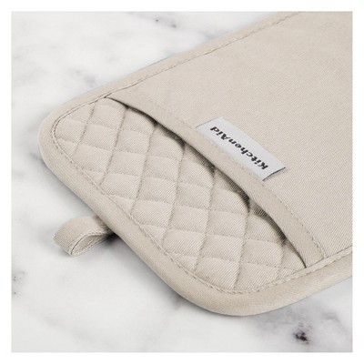 Milkshake Tan Silicone Grip Rectangle Pot Holder Set, 7" x 10"