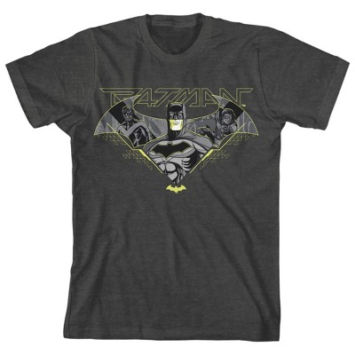 Batman Game Over in Bat Symbol Youth Boy's Charcoal Heather T-Shirt