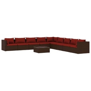vidaXL Garden Lounge Set Brown and Cinnamon Red - 1 of 4