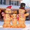 6.3FT Christmas Inflatable Decoration, Inflatable Gingerbread Man Family Blow Up Yard Decorations for Holiday Party Front Yard Lawn Garden Decor - 4 of 4