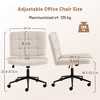 NicBex Adjustable Office Chair with Wheels,Modern Armless Computer Chair with Lumbar Support,Swivel Linen Desk Chair for Adult,Student - 3 of 4