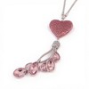Anna-Kaci Pink Crystal Heart Car Mirror Charm with Teardrop Rhinestone Tassel - Mauve Pink - 4 of 4