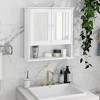 Sevobal Bathroom Storage Cabinets, Double Door Lockers with Inner Shelf and Open Storage Shelf for Bathroom, White, 21.65"*6.5"*22.83" - 2 of 4