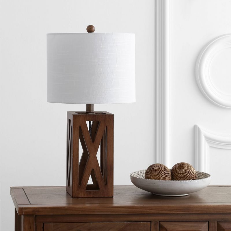 21.5" Stewart Farmhouse Wood Table Lamps (Includes LED Light Bulb) - JONATHAN Y, 3 of 5