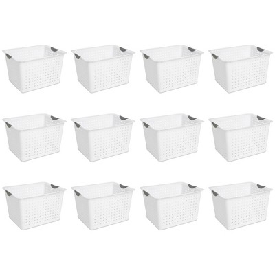 Sterilite Medium & Small Ultra Plastic Storage Bin Organizer Basket (12  Pack)