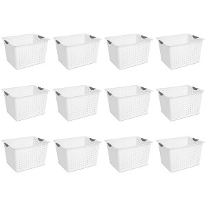 Sterilite Deep Ultra Plastic Storage Bin Organizer Basket w/ Handles - 1 of 4