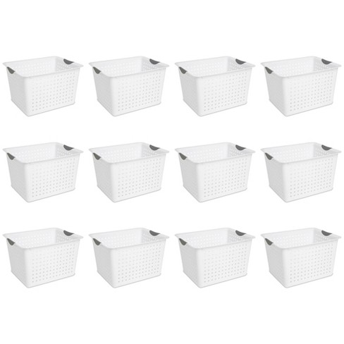 Sterilite Small Plastic Storage Bin Organizer Baskets (Open Box) (12 Pack)