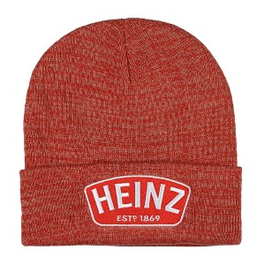 Heinz EST 1869 Adult Beanie Embroidered Patch Logo Cuffed Knit Skull Cap One Size Fits Most Red - 1 of 3