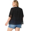 Agnes Orinda Women's Plus Size Hollow Lace Panel Texture Printed Boho Casual Summer Cardigans - 4 of 4