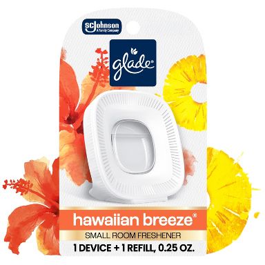 Glade Small Room Scented Air Freshener Starter Kits - Hawaiian Breeze Starter - 0.25oz: Oil, Non-Powered, 1 Pack