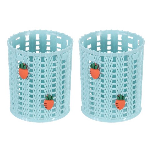 Unique Bargains Plastic Carrot Decor Decorative Large-capacity Pencils Holder Blue 3.1x3.1x3.9 Inch - image 1 of 4