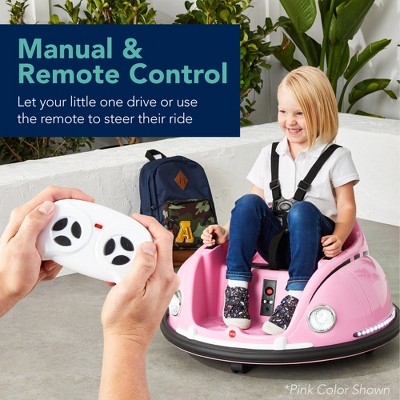 White 6V Kids Ride-On Bumper Car with Remote Control