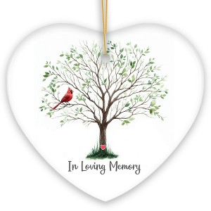 In Loving Memory of Mom and Dad Cardinal on a Tree Ornament, Heavenly Christmas Remembrance Gift| OrnamentallyYou - 1 of 4