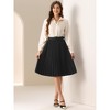 INSPIRE CHIC Women's Office Elastic High Waist Pleated Belt Midi Skirt - 2 of 4