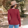 Women's Ribbed Surplice Wrap Sweater - Cupshe - 4 of 4