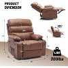 PU Leather Recliner for Adults with Massage & Heat, Extra Wide Manual Lazy Chair, Large Comfort Seat with 1.5X Sponge Arm & Back - 3 of 4