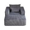 49”W Corduroy Sponge Sofa Lounge Chair Sleeper Chair with Removable footrest and Pillow, No Assembly Required-ModernLuxe - 4 of 4