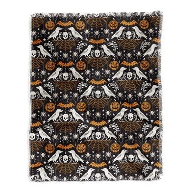 Heather Dutton All Hallows Eve Black Orange Woven Throw Blanket - Deny ...