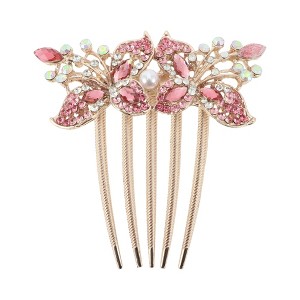 Unique Bargains Women's Two Flowers Hair Insert Comb 1 Pc - 1 of 3