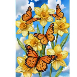 Briarwood Lane Spring Garden Flag 12x18 For Outdoor Monarch Butterflies For Spring Garden Flag Flags For Outside - 1 of 4