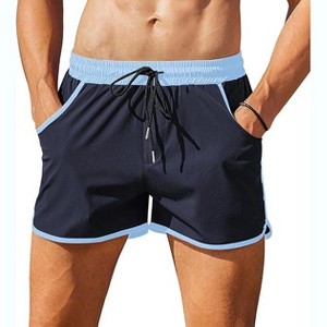 COOFANDY Men's Swim Trunks Quick Dry Swimsuit Color Block Board Short Bathing Suit Swimwear with Mesh Liner - 1 of 3