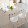 5-Piece Dining Set with Glass Table and 4 PU Armless Chairs - 3 of 4