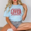 Simply Sage Market Women's Lover Distressed Checkered Short Sleeve Garment Dyed Tee - 2 of 3