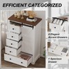 Whizmax 5 Drawers Dresser,47" Tall Farmhouse Chest of Drawers w/Sliding Barn Door, Adjustable Shelves (White) - 4 of 4