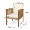 Lyngins 2-Pack Coastal Acacia Wood Outdoor Accent Chairs, Cream Water-Resistant Cushions, Patio Accent Chair, Outdoor Armchair for Backyard/Patio - 2 of 4