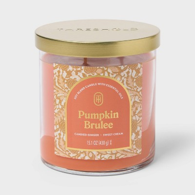 2 Wick 15.1oz Lidded Jar Candle Pumpkin Brulee - Threshold™