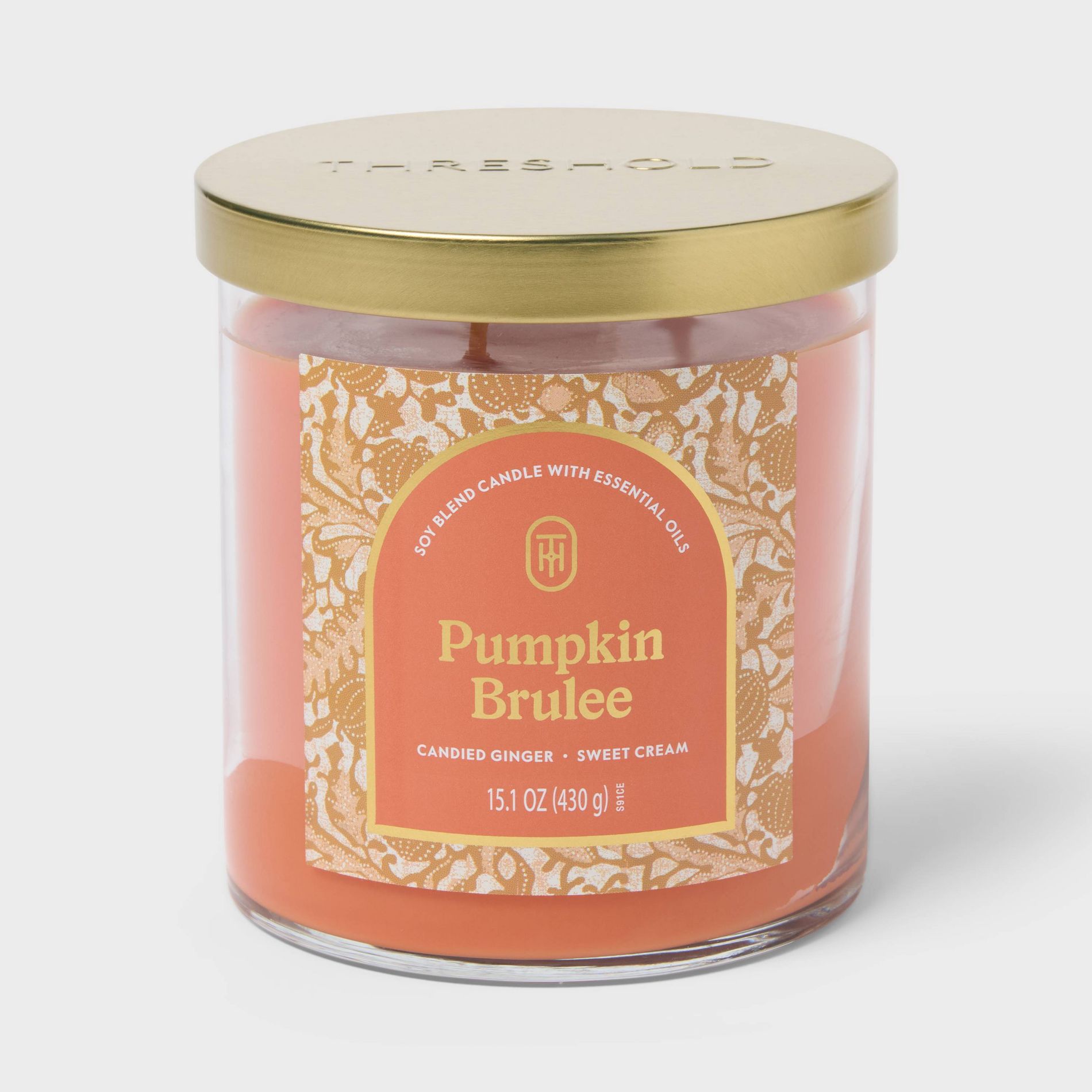 2 Wick 15.1oz Lidded Jar Candle Pumpkin Brulee - Threshold™