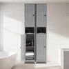 Tall Bathroom Storage Cabinet with 2 Doors, 66.9" Narrow Floor Standing Cabinet with 3 Adjustable Shelves, Waterproof Metal Organizer - 2 of 4