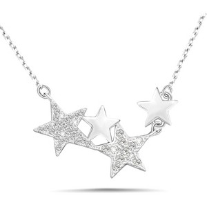 Sterling Silver Star Necklace - Adjustable CZ Pendant, Hypoallergenic for Women & Girls - 1 of 4
