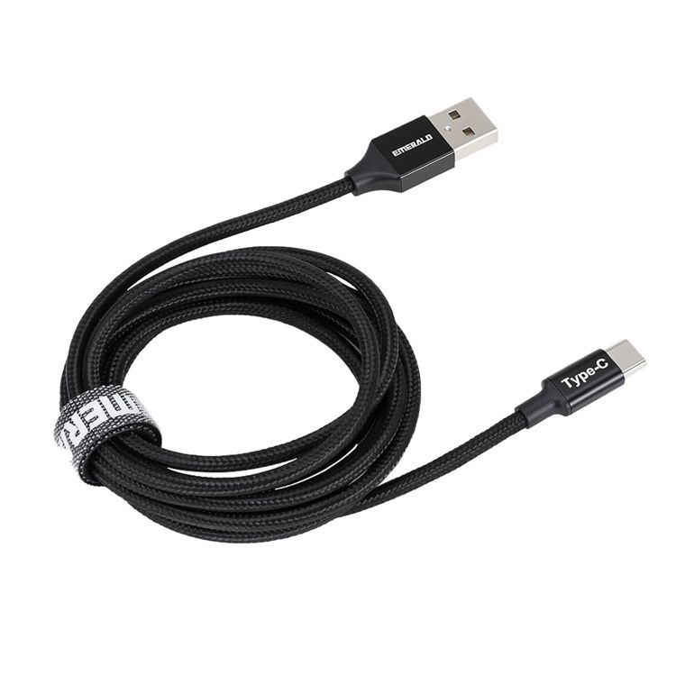 Emerald 6ft Braided USB-A to USB-C (Type-C), Fast Charging & Data Syncing Cable, 1 of 8