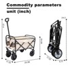 RISOKEYS Foldable Beach Wagon Cart-Lightweight & Collapsible Design with All-Terrain Wheels Load Bearing 225lbs for Camping,Outdoor - 3 of 4