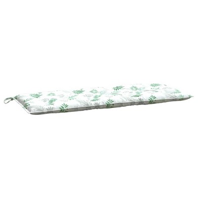 vidaXL Fabric Garden Bench Cushion - Leaf Pattern, 47.2"x19.7"x2.8", Water-Resistant, Polyester Material, Hollow Fiber Filling