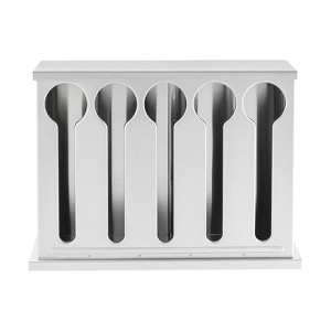 YIYIBYUS Utensil Dispenser, 5 Compartment Stainless Steel Cutlery Organizer, Forks Spoons Dispenser - 1 of 4