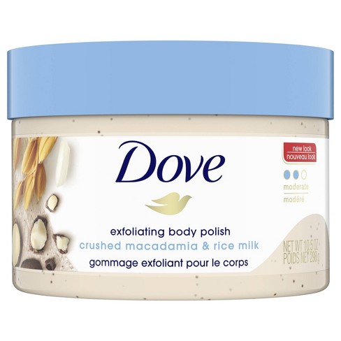 dove scrub body macadamia rice milk polish crushed exfoliating 5oz oz care beauty target gels washes facial scrubs