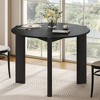 Wooakway 30"H Modern Wood Dining Table Conference Table Kitchen Table Gaming Table with Double Pedestal Black/Walnut/Natural Wood - 2 of 4
