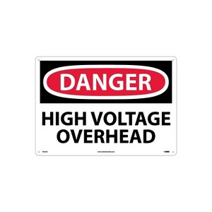 National Marker High Voltage Overhead 14X20 .040 Aluminum Danger Sign D553AC - 1 of 1