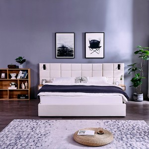 GDFStudio Kennedy Velvet Upholstered Bedroom Furniture Set with Two Floating Nightstands, Headboard - 1 of 4