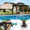 10X13FT Outdoor Hardtop Gazebo with Aluminum Frame, Heavy-Duty Double Roof Polycarbonate Gazebo Including Mesh Netting and Sunshade Curtains - 4 of 4