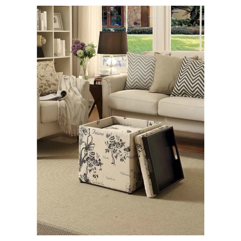 Designs4Comfort Park Avenue Single Ottoman with Stool and Reversible Tray - Breighton Home, 5 of 6