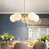 Rennnsan Daphros 27" W 5 -Light Milk Glass Dimmable Classic Bubble Chandelier in Gold - 3 of 4