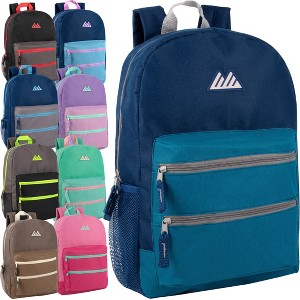 Lote de 24 mochilas Summit Ridge para niños, escuela, donación | Mochilas de 17 pulgadas con múltiples bolsillos y cordón elástico al por mayor